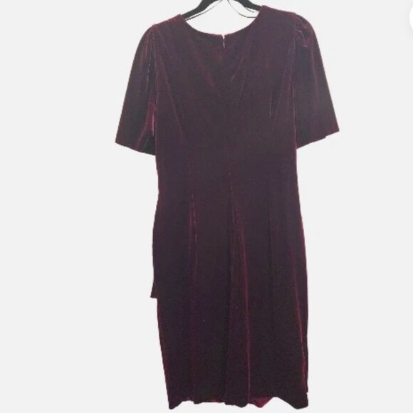 Alex Evenings Women's Velvet Cocktail Sheath Dress - Picture 3 of 5